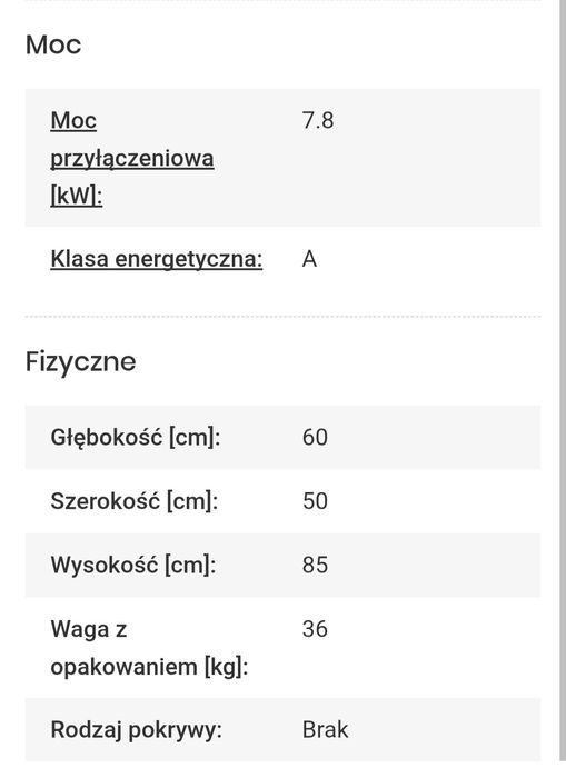 Kuchenka elektryczna Amica 58CE1.30HMsQ(W] NIEUŻYWANA KLASA A