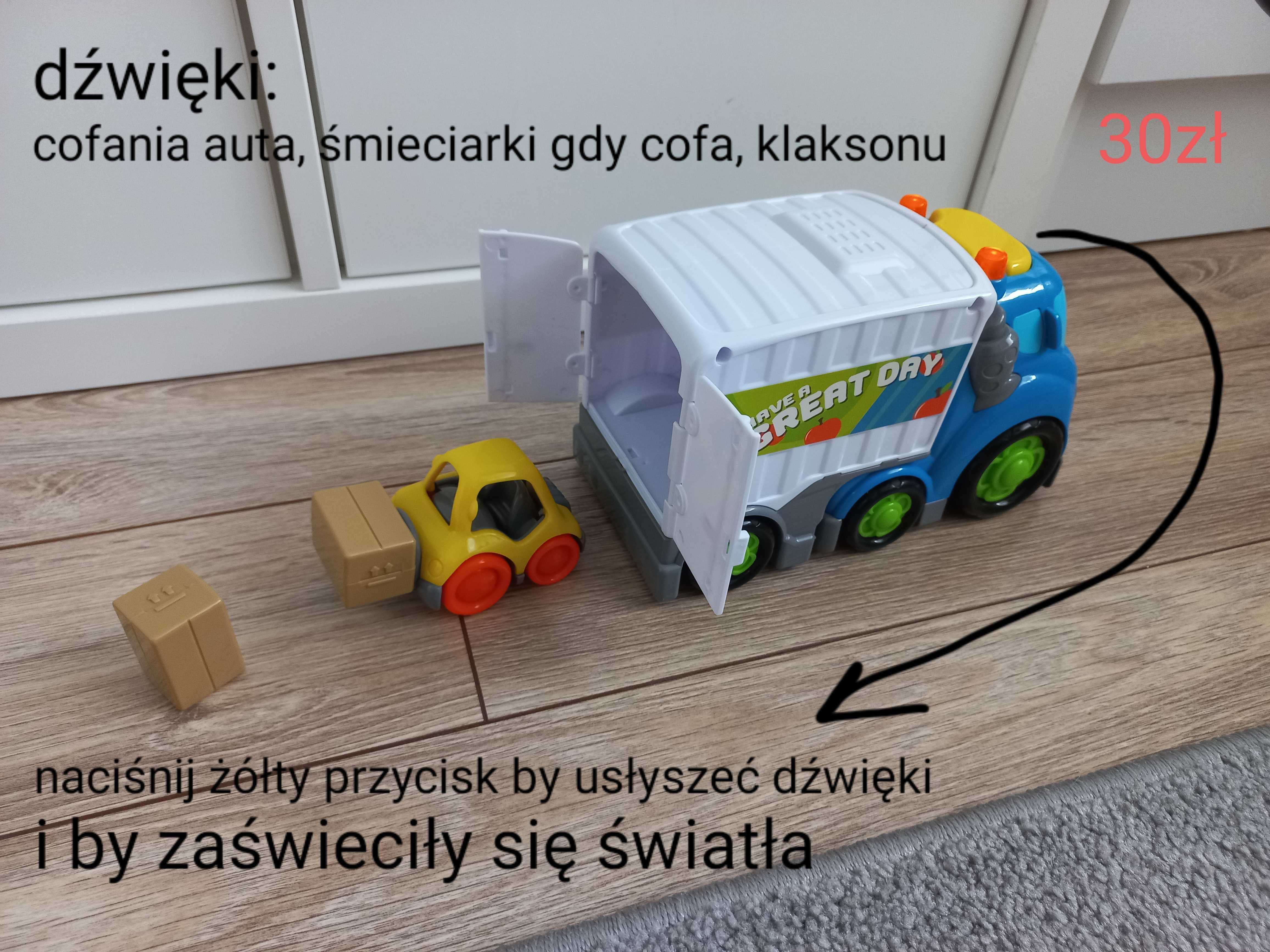 Ciężarówka z podnośnikiem i 2 kontenerami/paczkami, Polesie wywrotka