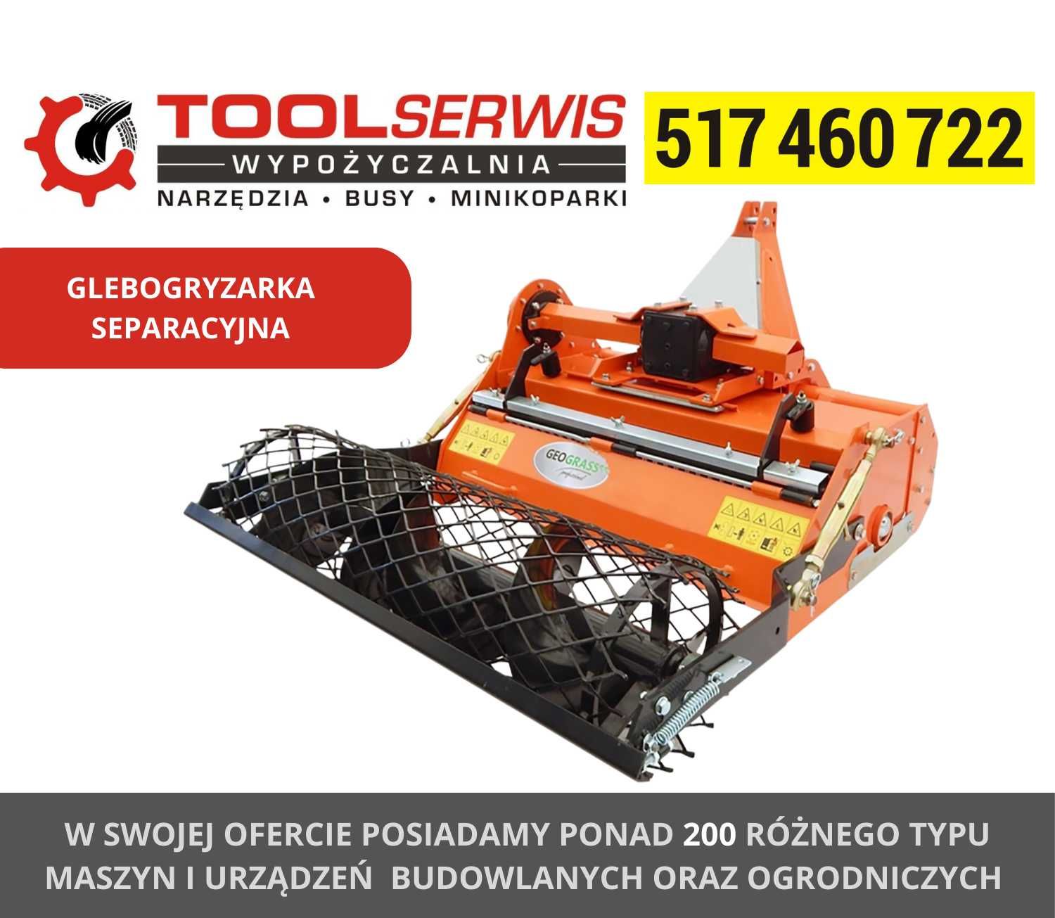 Wynajem wypożyczalnia ciągnik traktor 26 KM glebogryzarka separacyjna