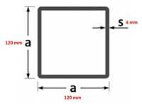 Profil stalowy zamknięty 120x120x4 9mb