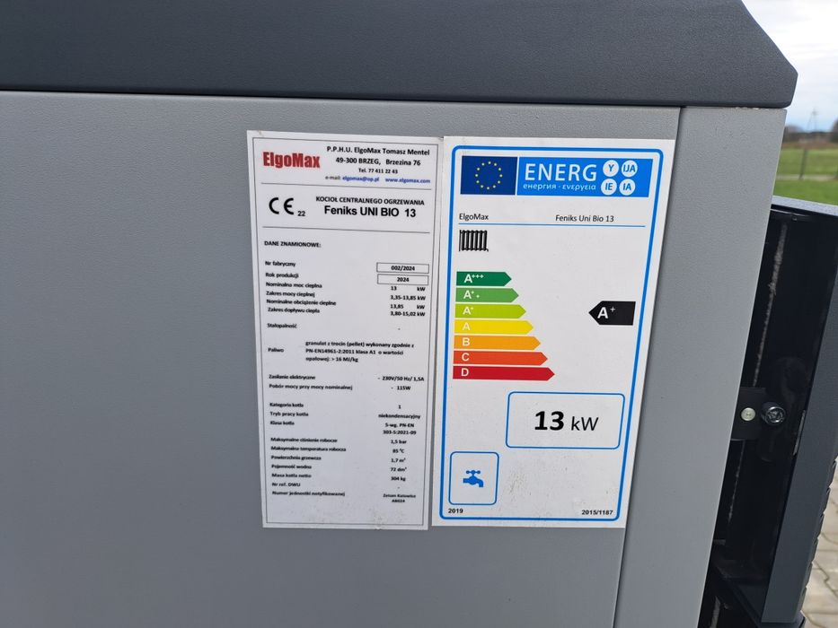 Kocioł na pellet Feniks Uni Bio 13 kW Zum 5 klasa na dotację Piec