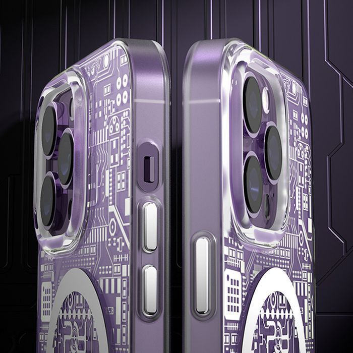 Etui Kingxbar Pqy Geek Magnetyczne iPhone 14 Plus Magsafe Srebrne
