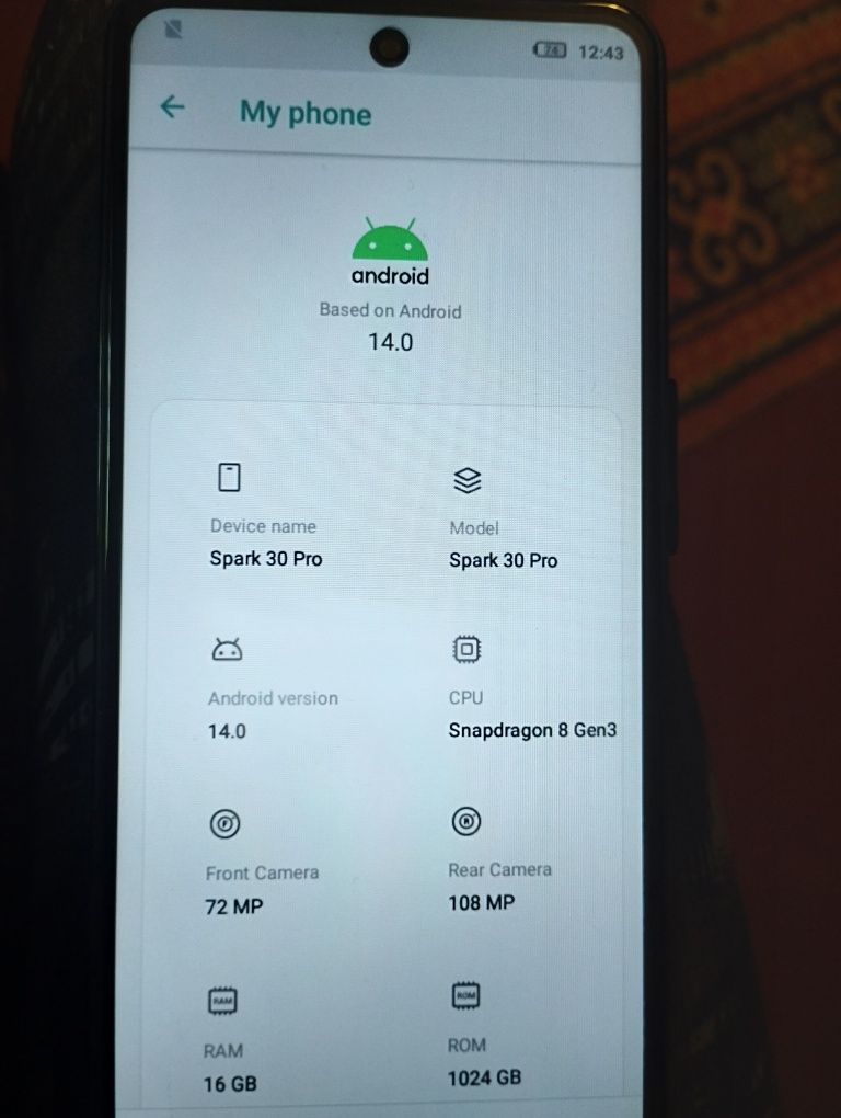 Spark 30 pro на 1 терабайт
