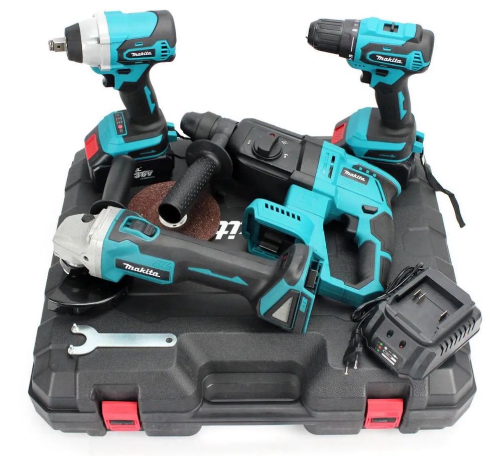 Набор 4 в 1 Makita DGA504 + DHR202 + DDF484 + DTW301