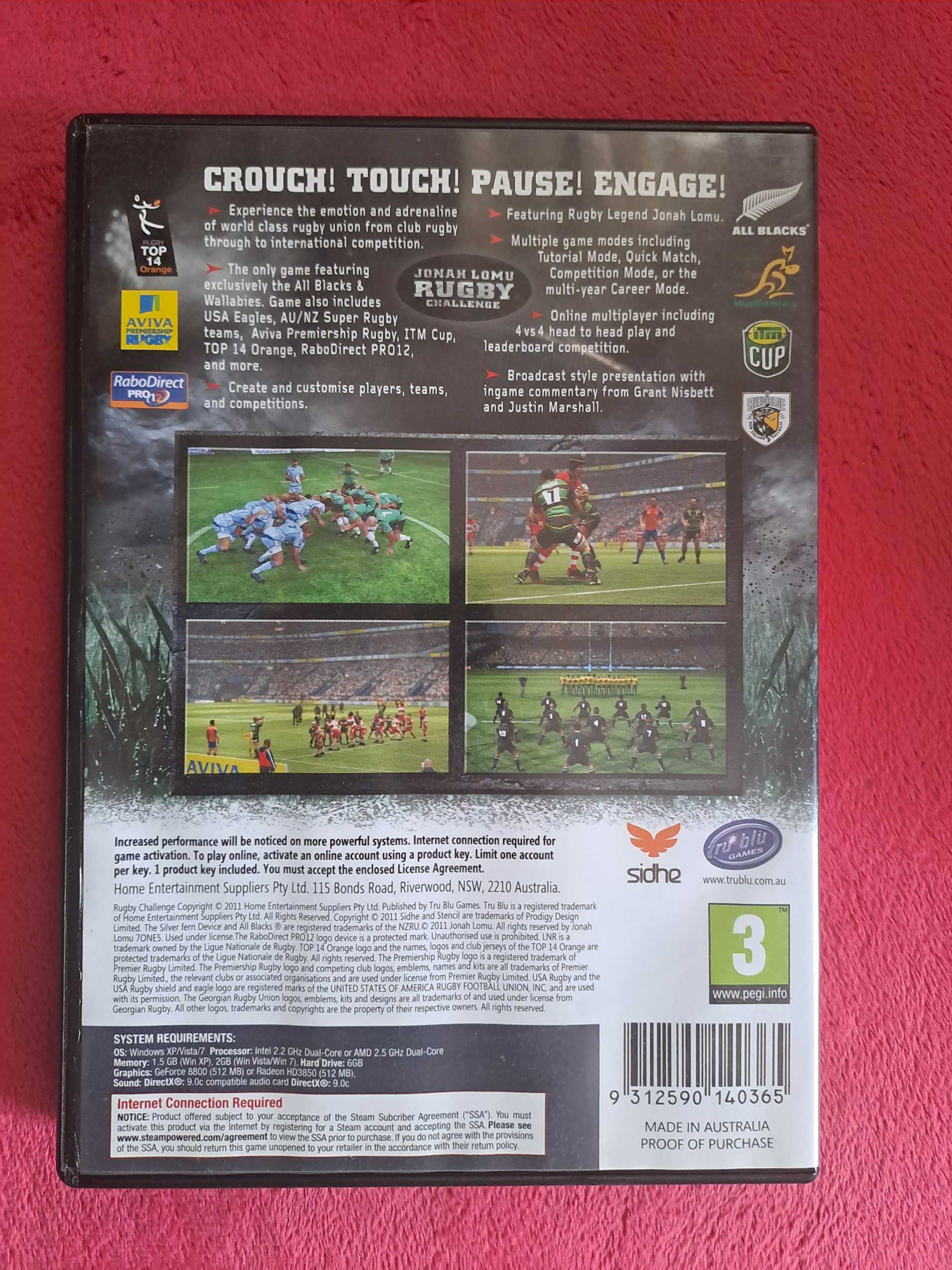 Jonah Lomu rugby challenge (pc dvd)