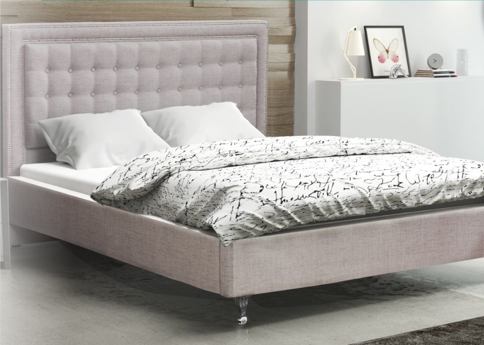 łóżko tapicerowane glamour JULIA 160x200 w różnych kolorach + materac