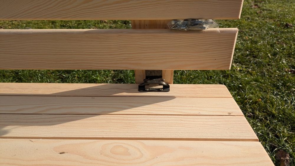 KOMPLET OGRODOWY składany 70X160 ławki z oparciami