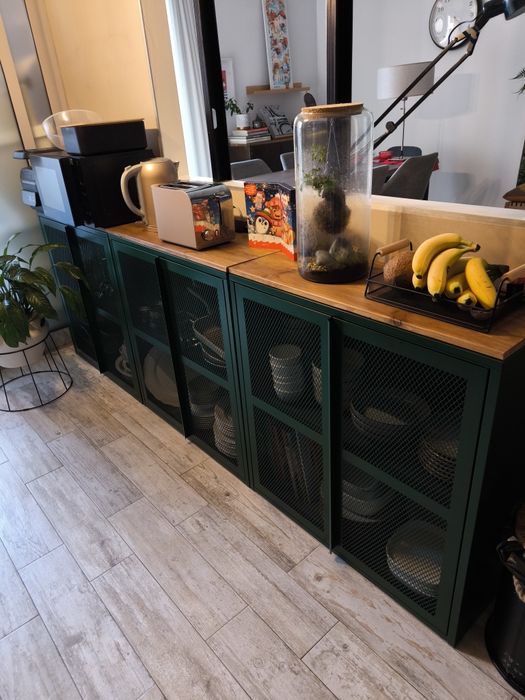 Vendo 3 armários metálicos IKEA, cor verde, como novos