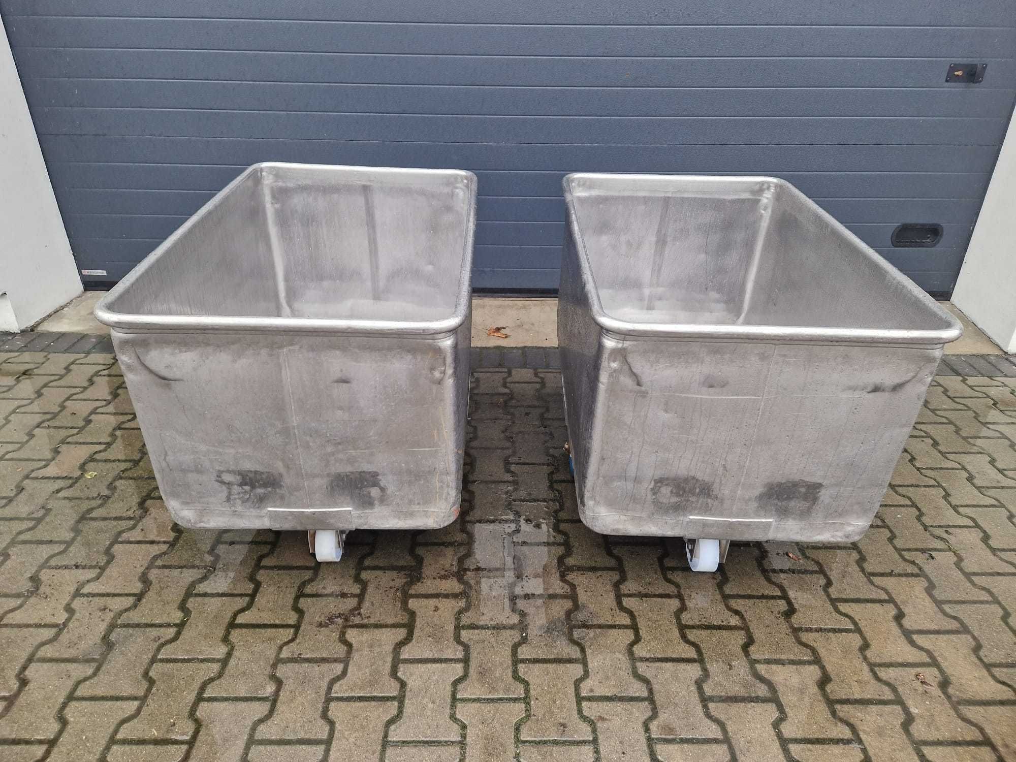 Zbiornik cymber na kółkach wanna pojemnik stal nierdzewna ko