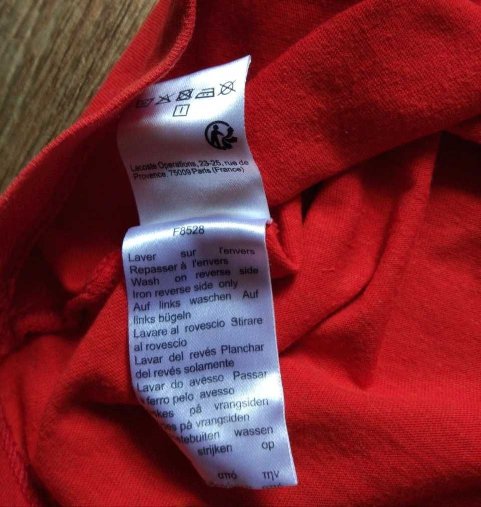 Красная мужская футболка свитшот худи Lacoste размер S