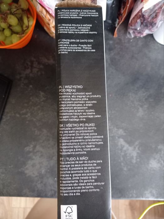 Półka narożna plastikowa Smukee nowa do łazienki