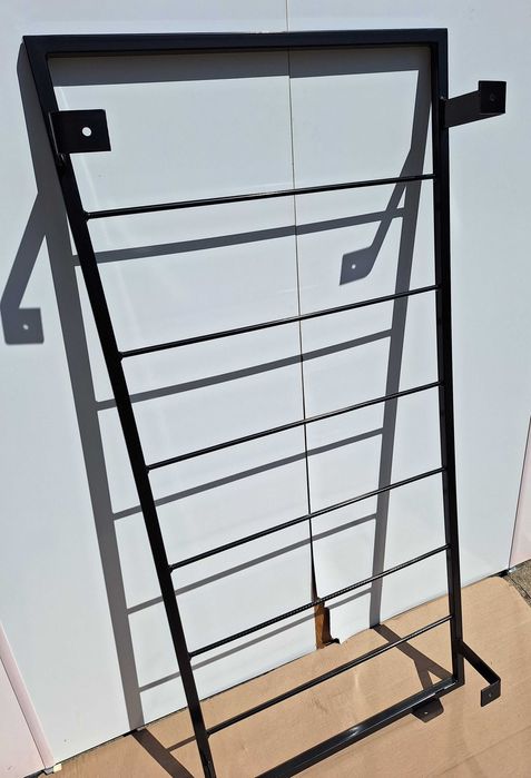 Metalowa pergola ścienna loft 130x60 cm czarny półmat 2 sztuki