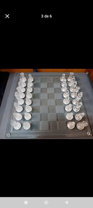 Jogo Xadrez e Damas GLASS TWIN em vidro temperado de última geração