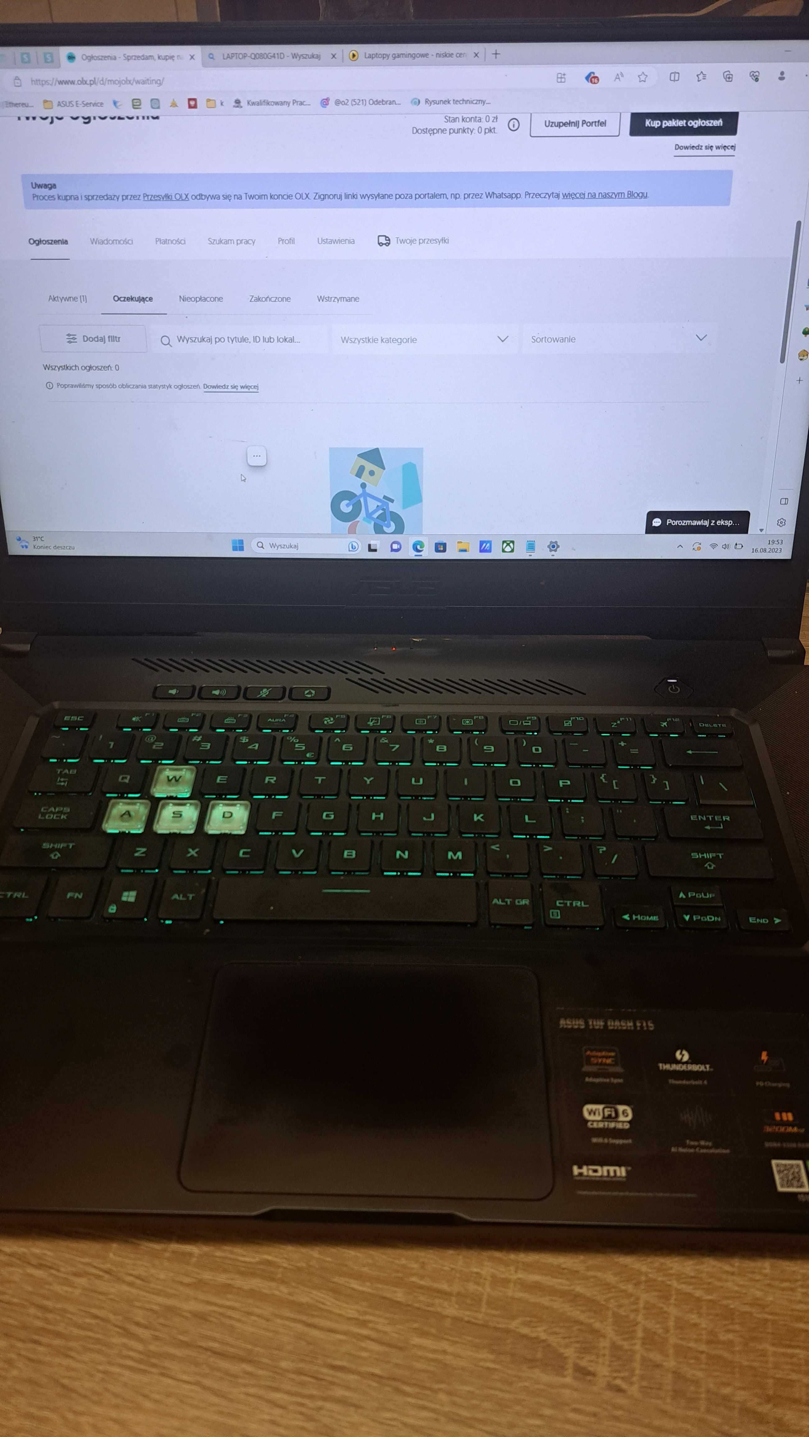 Laptop Notebook Asus TUF Gaming Dla graczy