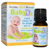 Вітамін Д-3 для дітей,Baby Vitamin D3,California Gold Nutrition,краплі