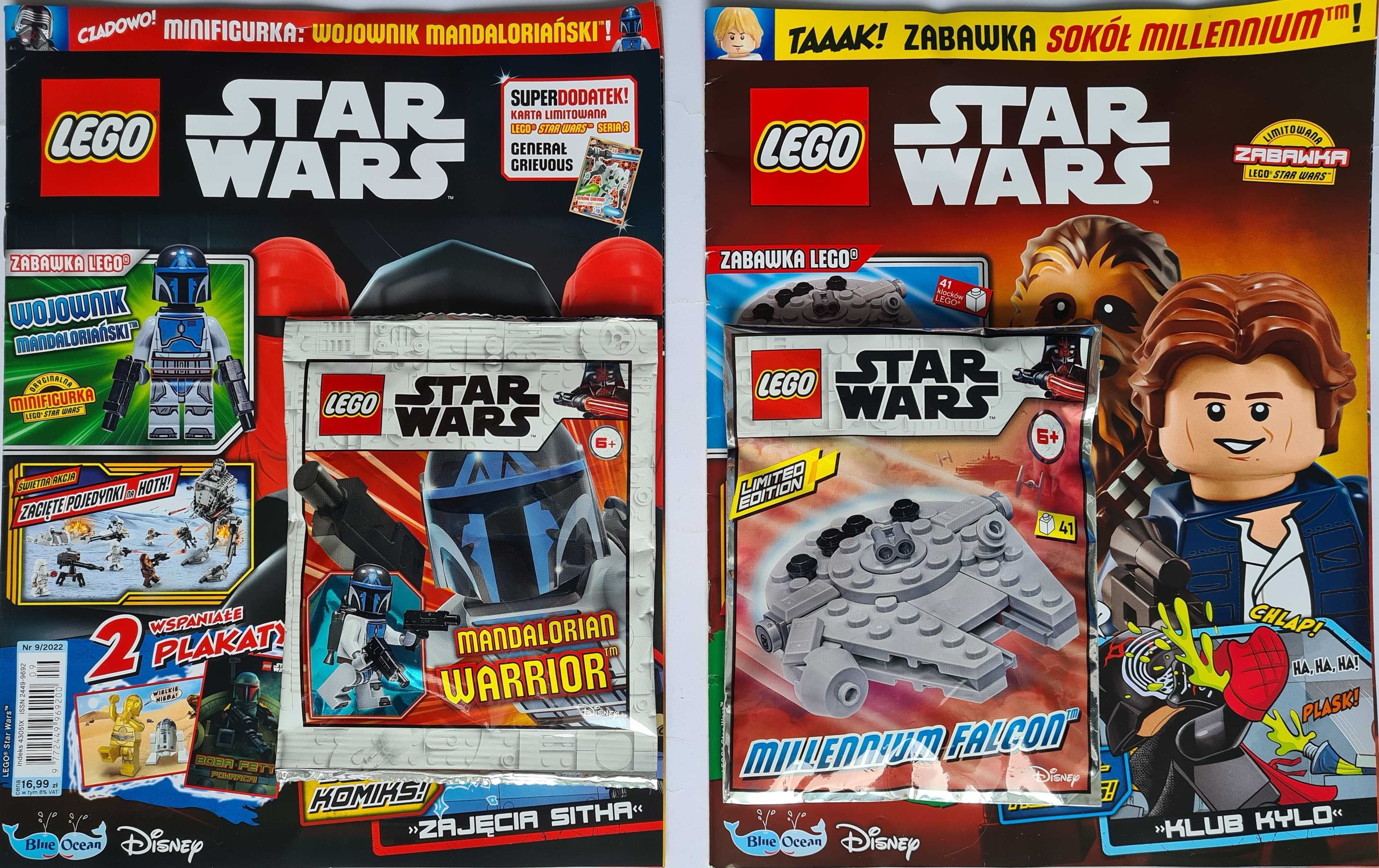 2 X magazyn LEGO Star Wars 9/2022  MANDLORIAN WARRIOR + Sokół Milenium