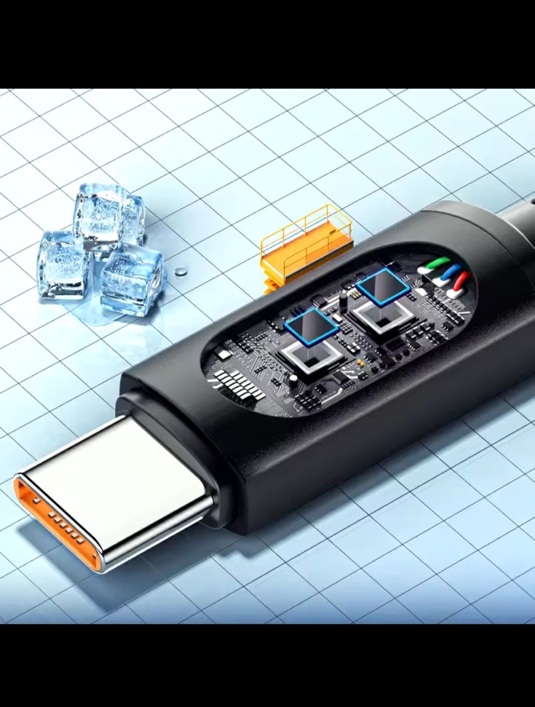Kabel USB C 7A 100W LCD supervooc