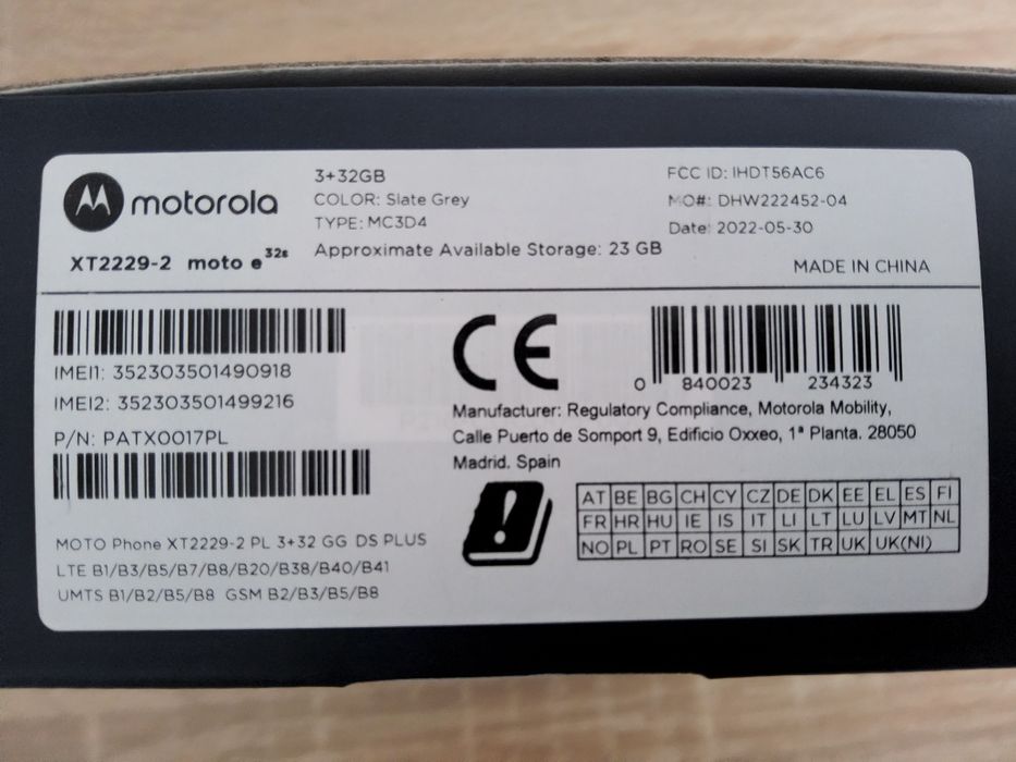 NOWY Smartfon Motorola e32s 3/32 Slate Grey