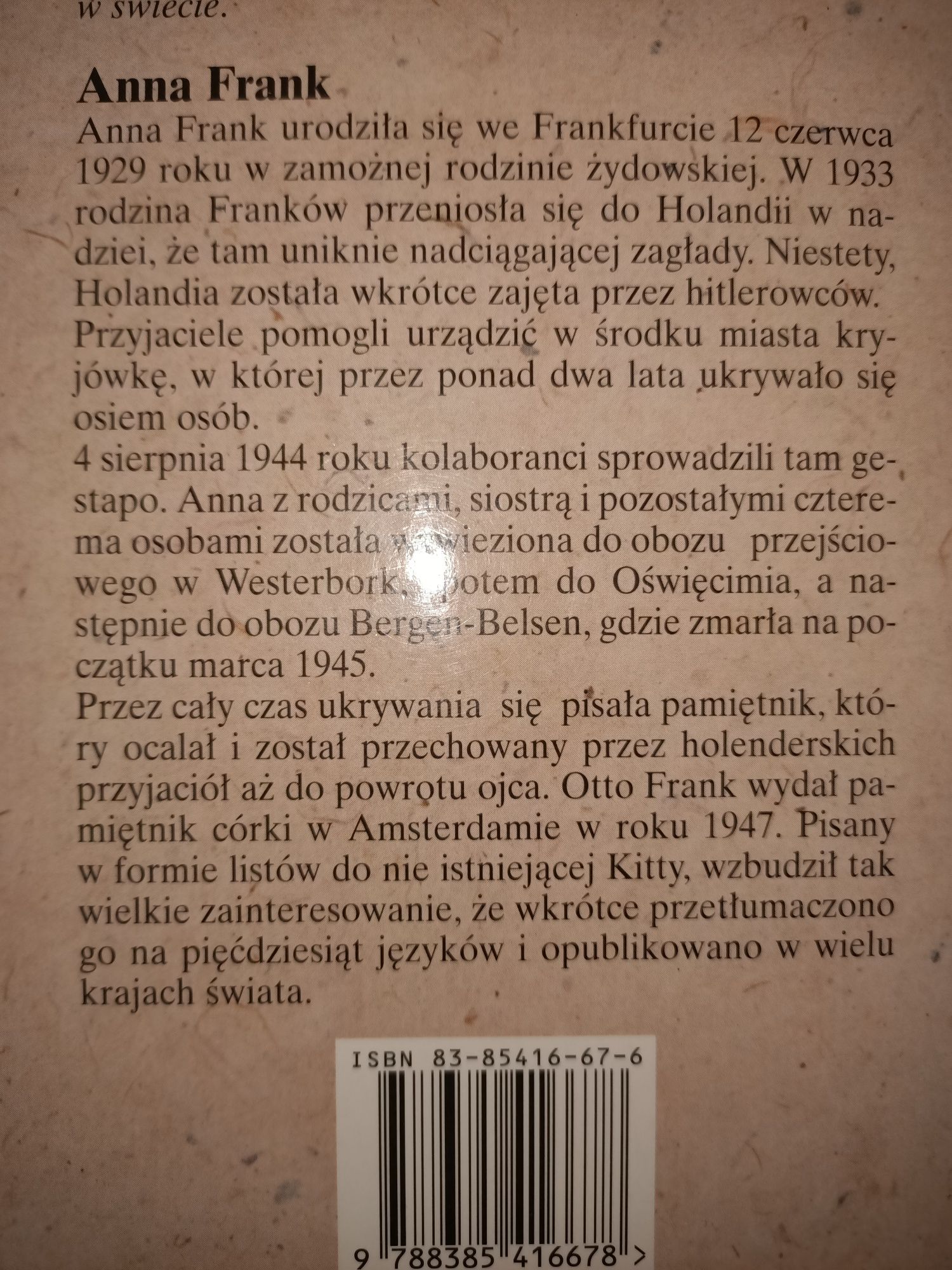 Anna Frank powieść biograficzna Alicja Kaczyńska