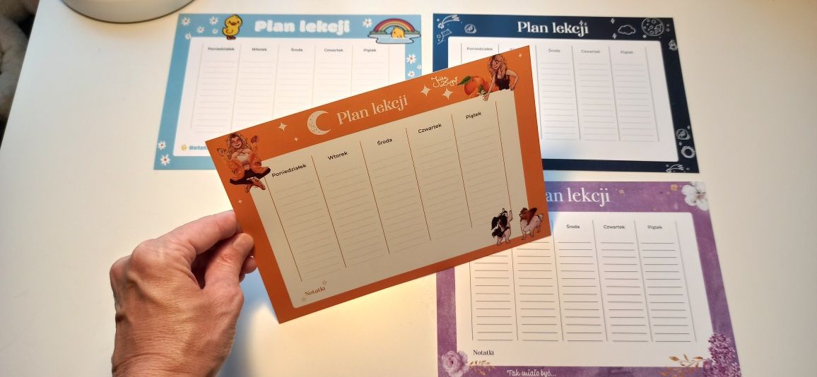 Julia żugaj moontale zestaw 4 szt plan lekcji zugaj