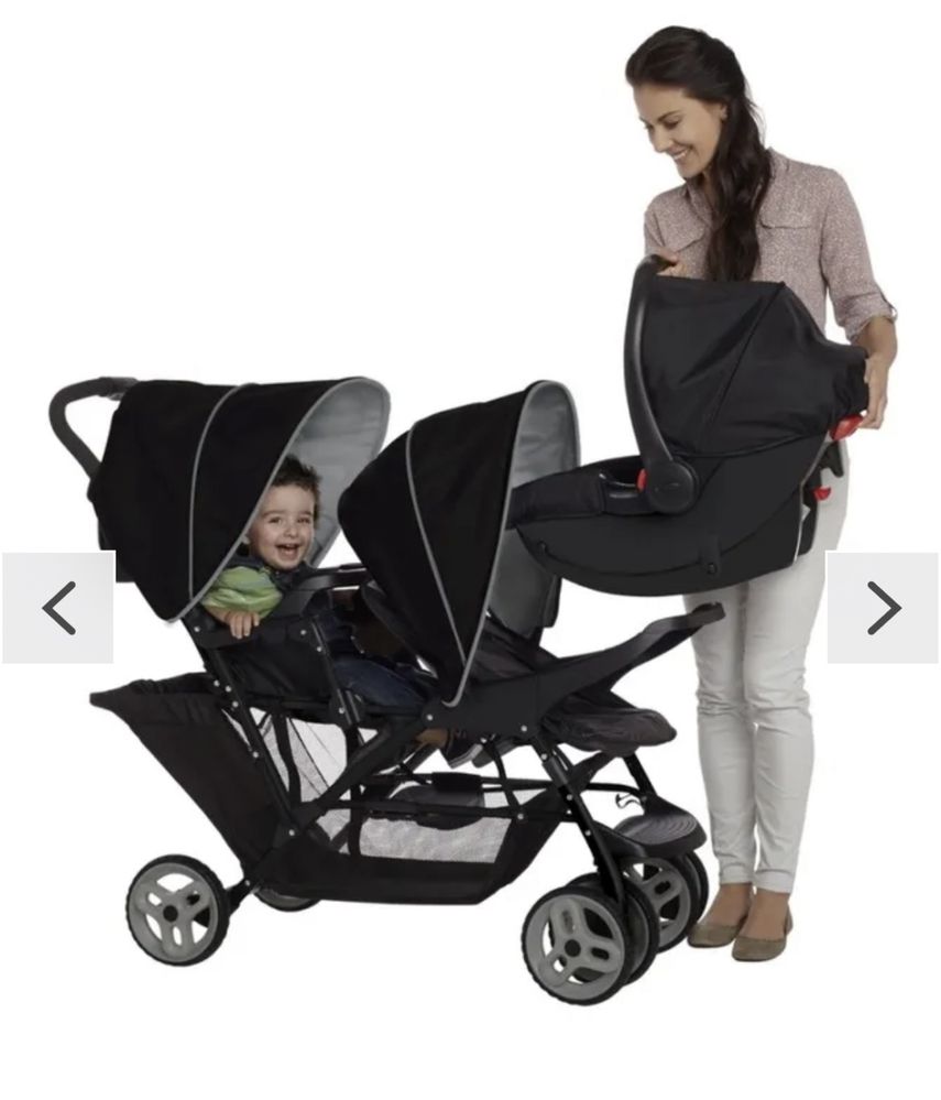 Graco wózek spacerowy, Black Grey podwojny