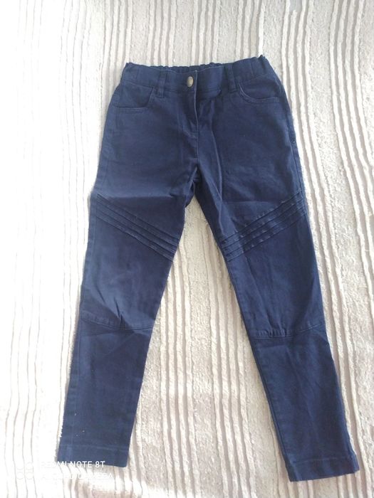 Spodnie, jeansy F&F dla dziewczynki granat 128