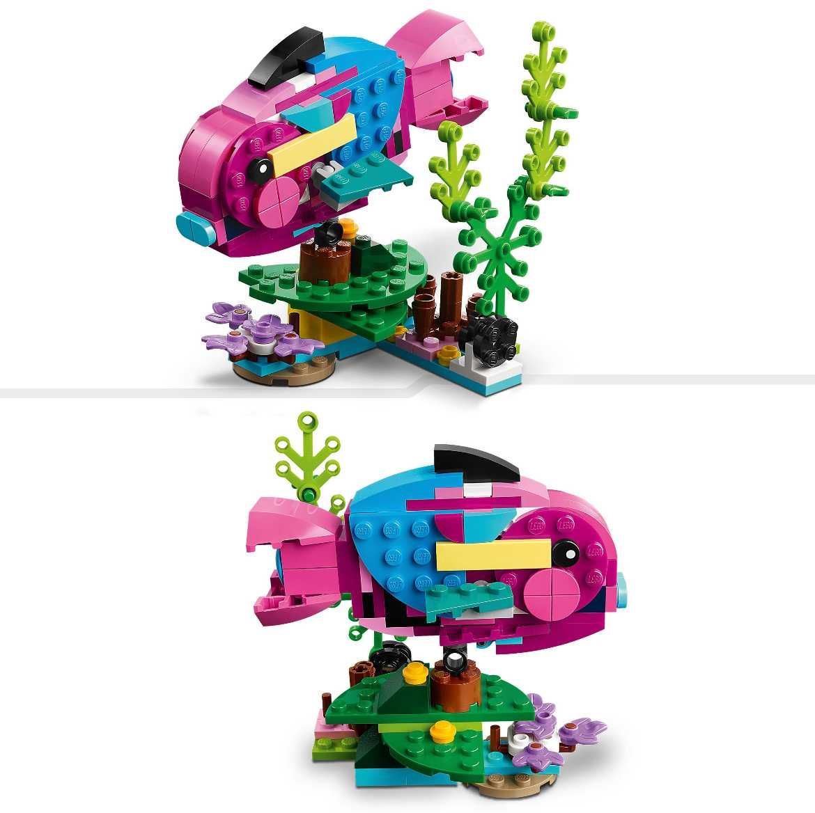 Klocki LEGO Creator 3w1 Papuga Żaba Ryba PREZENT 253el Zestaw 7+ 31144