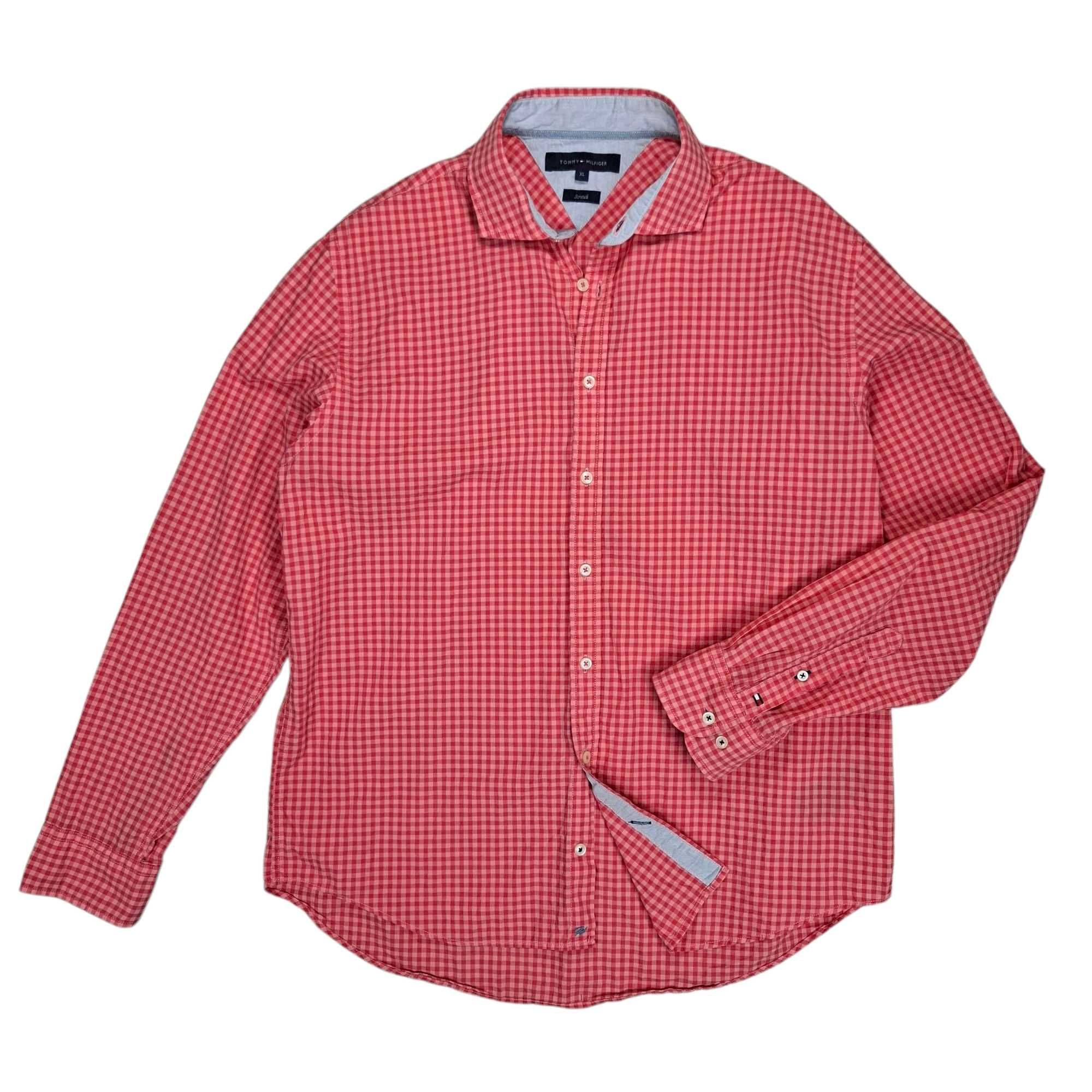 Tommy Hilfiger Stretch XL koszula w kratę męska bawełna kratka TH
