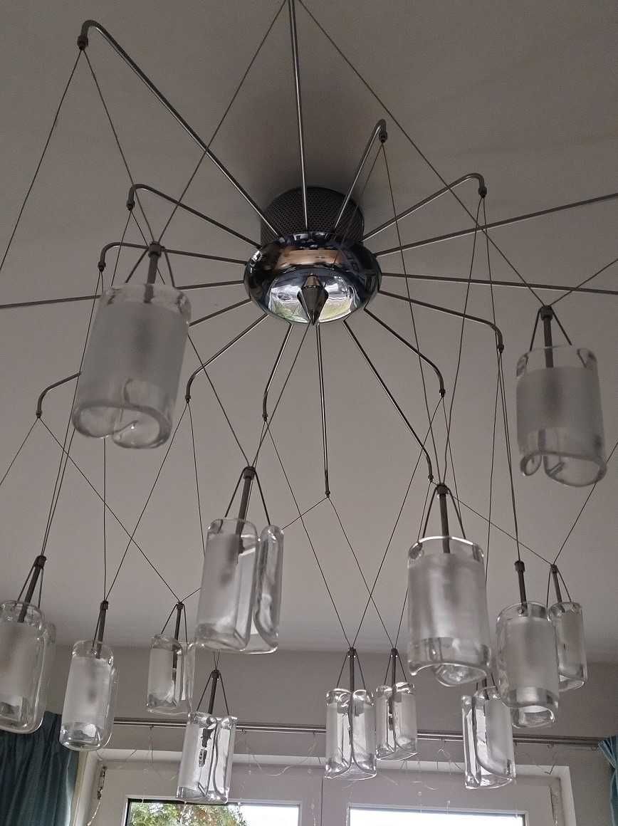 Lampa wisząca - szkło kryształ, duża, 16 punktów, super lampa! Zobacz