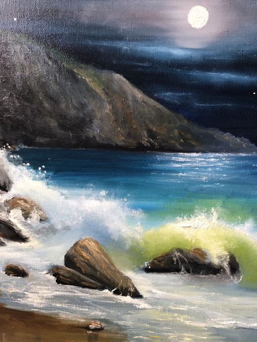 Картина  « Море вночі», олія, полотно на підрамнику, лак, 50 х 60