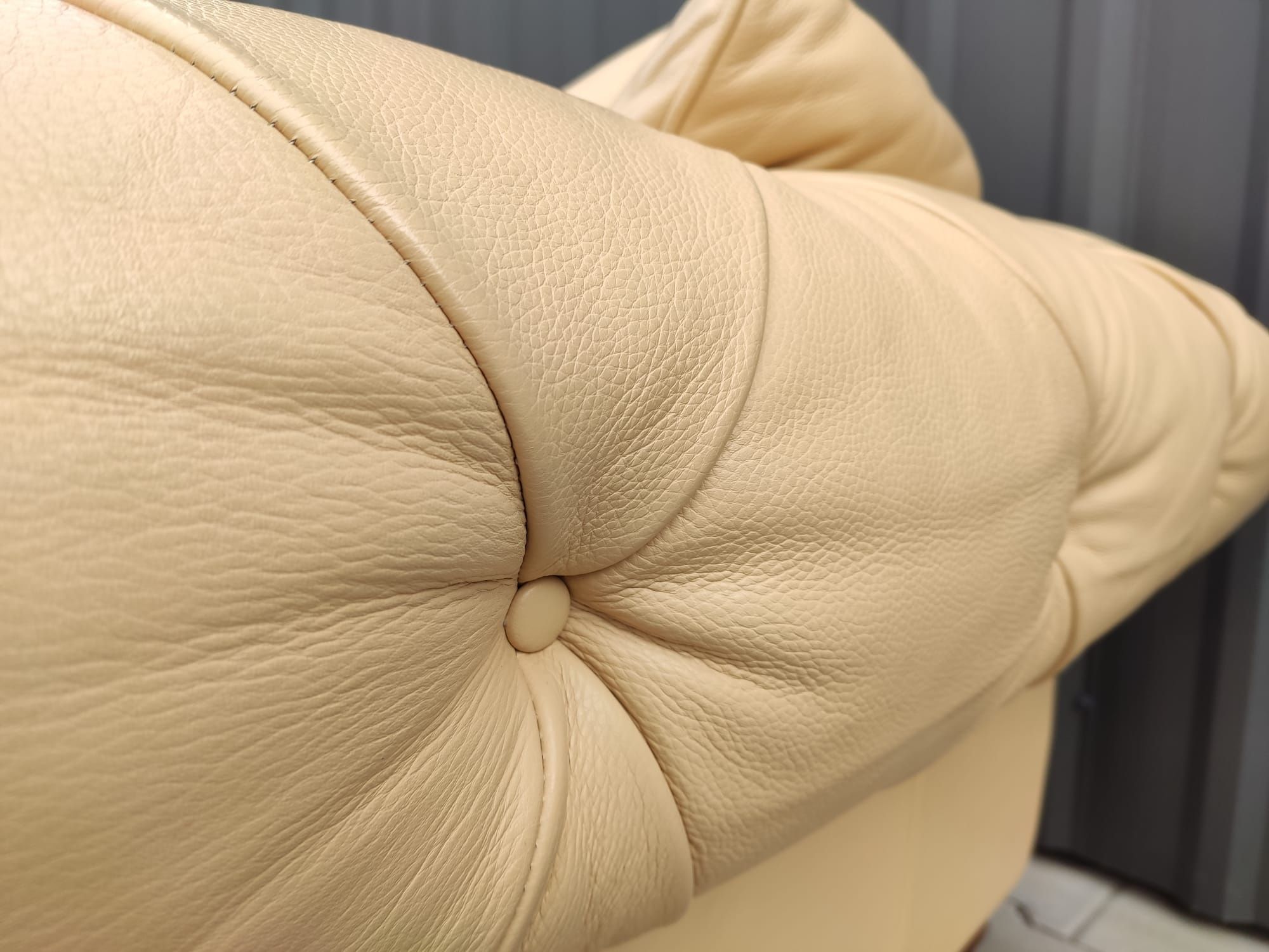 Sofa 3-os.+fotel Chesterfield Chippendale-100% skóra naturalna!OKAZJA