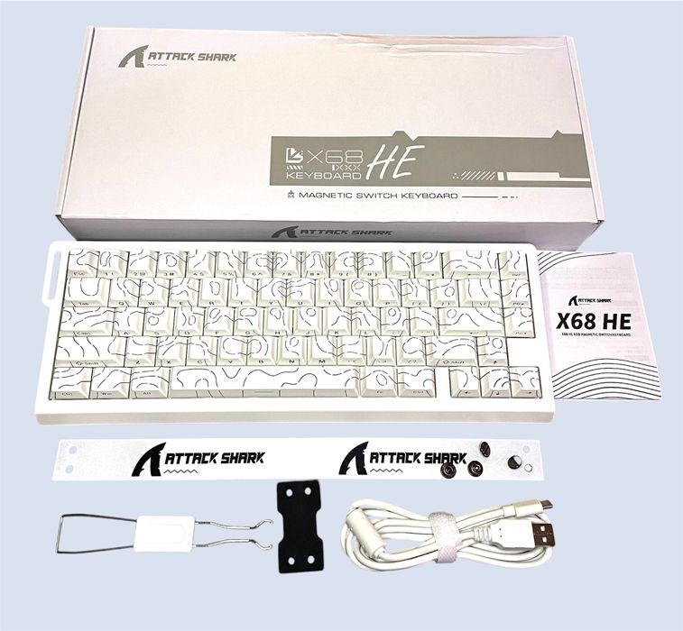 Магнітна ігрова клавіатура Attack Shark X68 HE 8K 128K RGB дротова