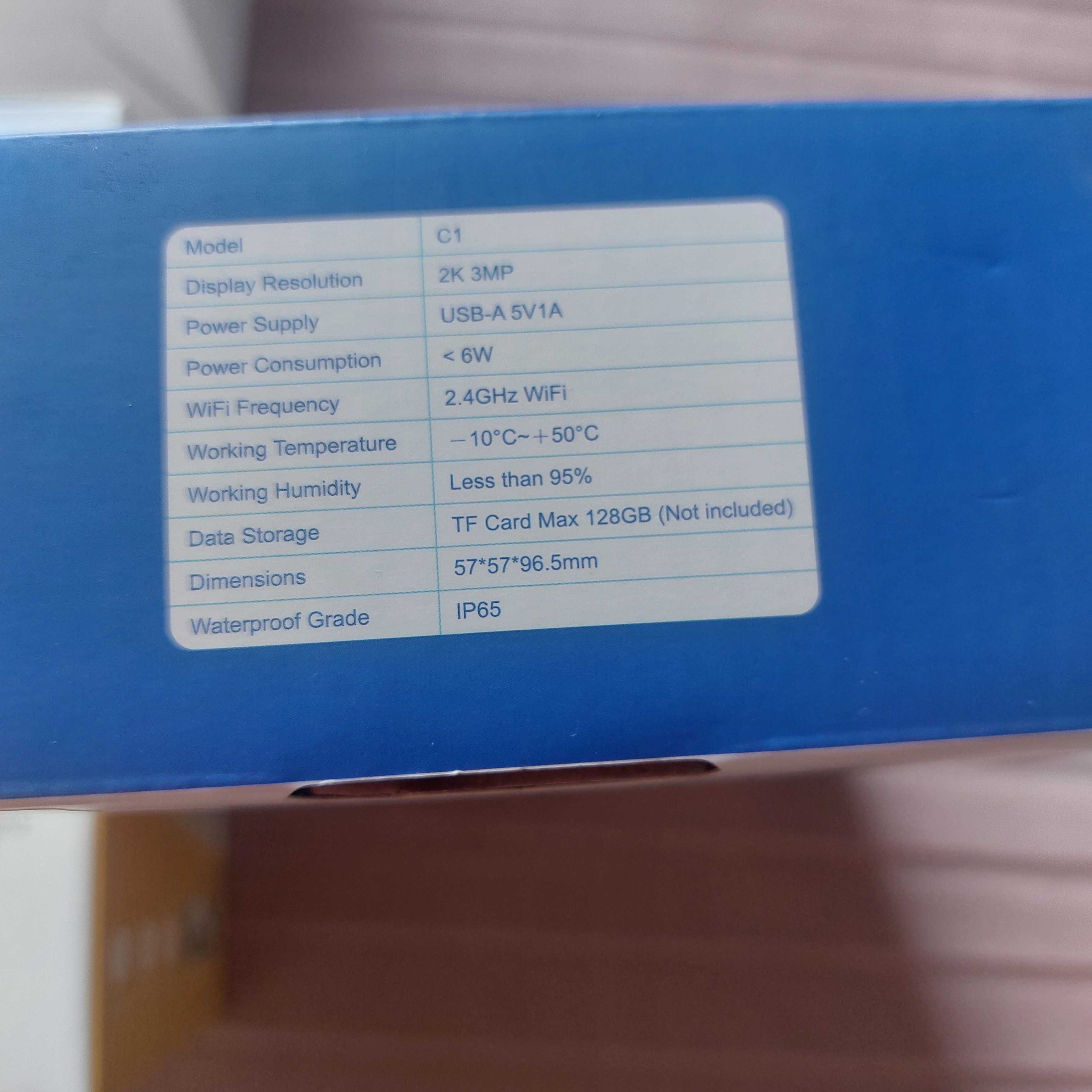 Kamera 2K 3MP 2szt IP65 WiFi Wewnętrzna Zewnętrzna Alarm App