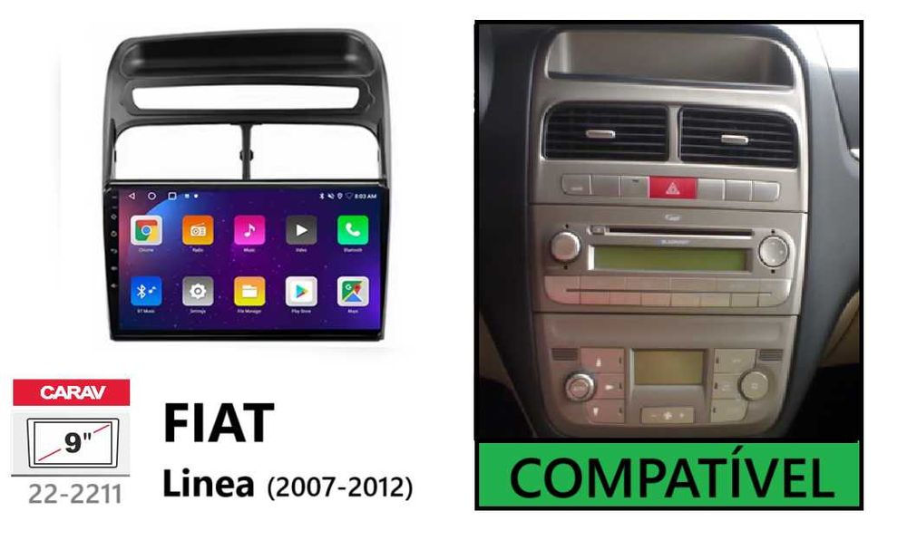 (NOVO) Rádio 2DIN 9" • Fiat LINEA • Android [4+64GB]