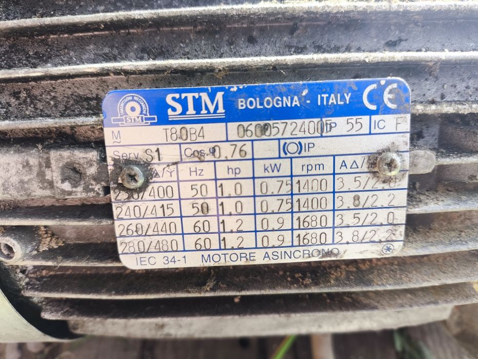 Motoreduktor osiowy 0,75kW 1:10,6
