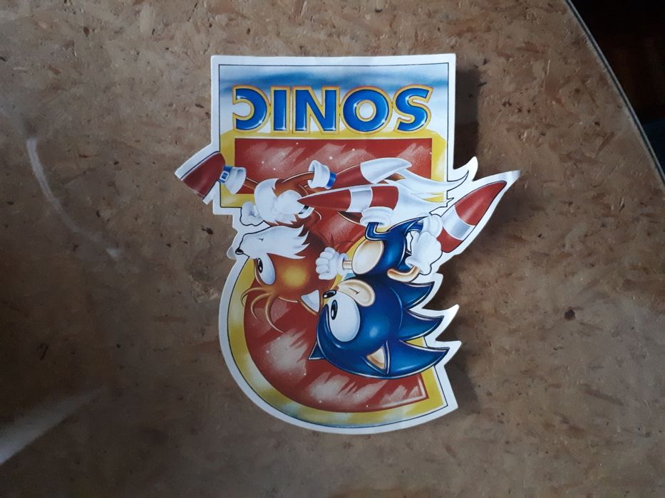 Autocolante oficial Sega Sonic 2 de 1993 (raríssimo! e único exemplar)