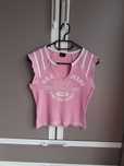 Różowy krótki top vintage crop top bez rękawów styl y2k sporty S/M