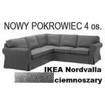 4os. (2+2) EKTORP Nordvalla. Nowy pokrowiec na narożnik ciemnoszary