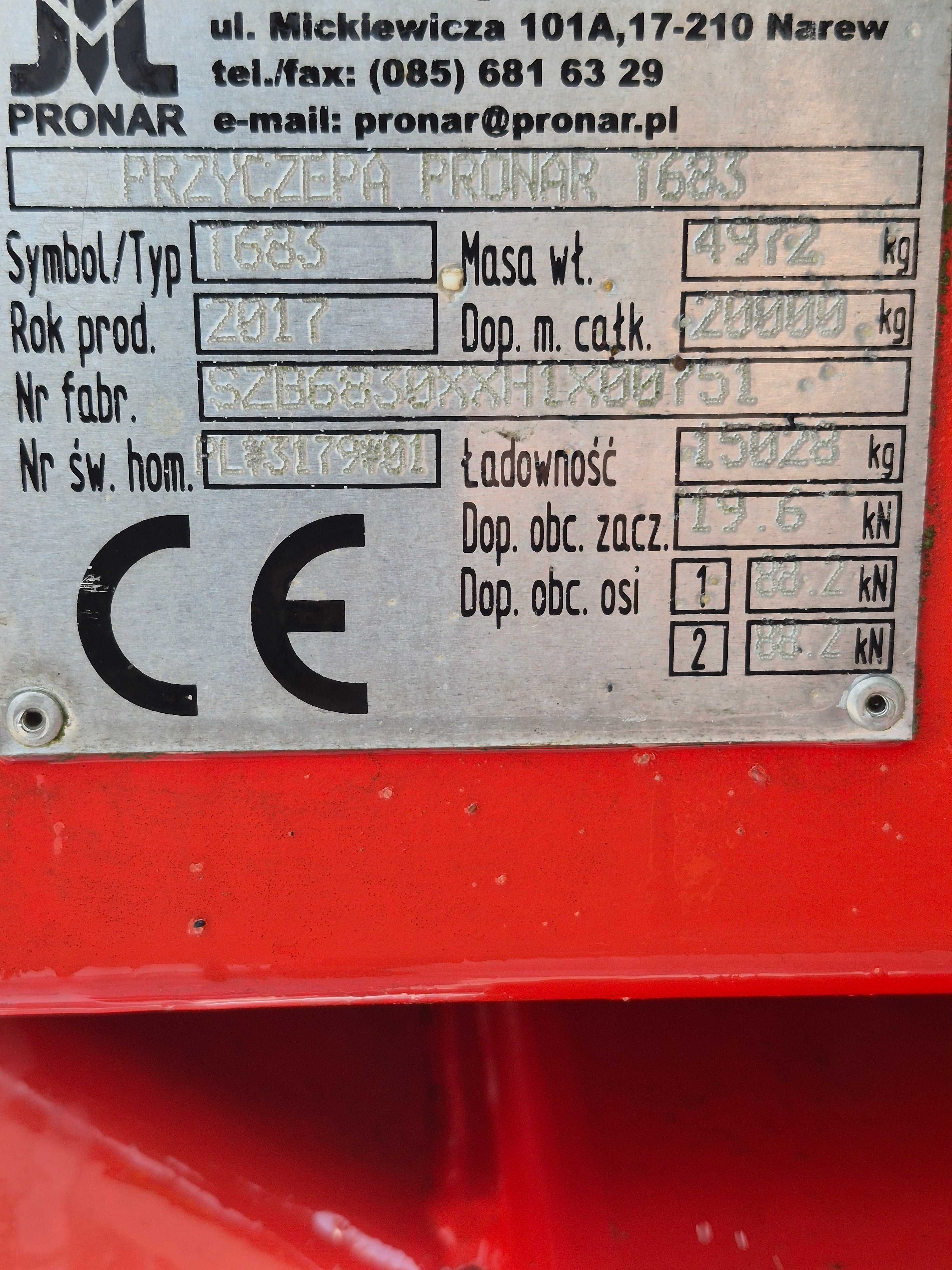 Przyczepa Pronar T 683
