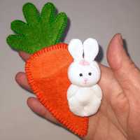 Игрушка на ладошку Кролик малыш 7-14 см ручная работа