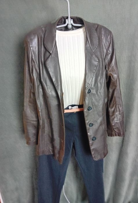Marynarka brązowa skórzana