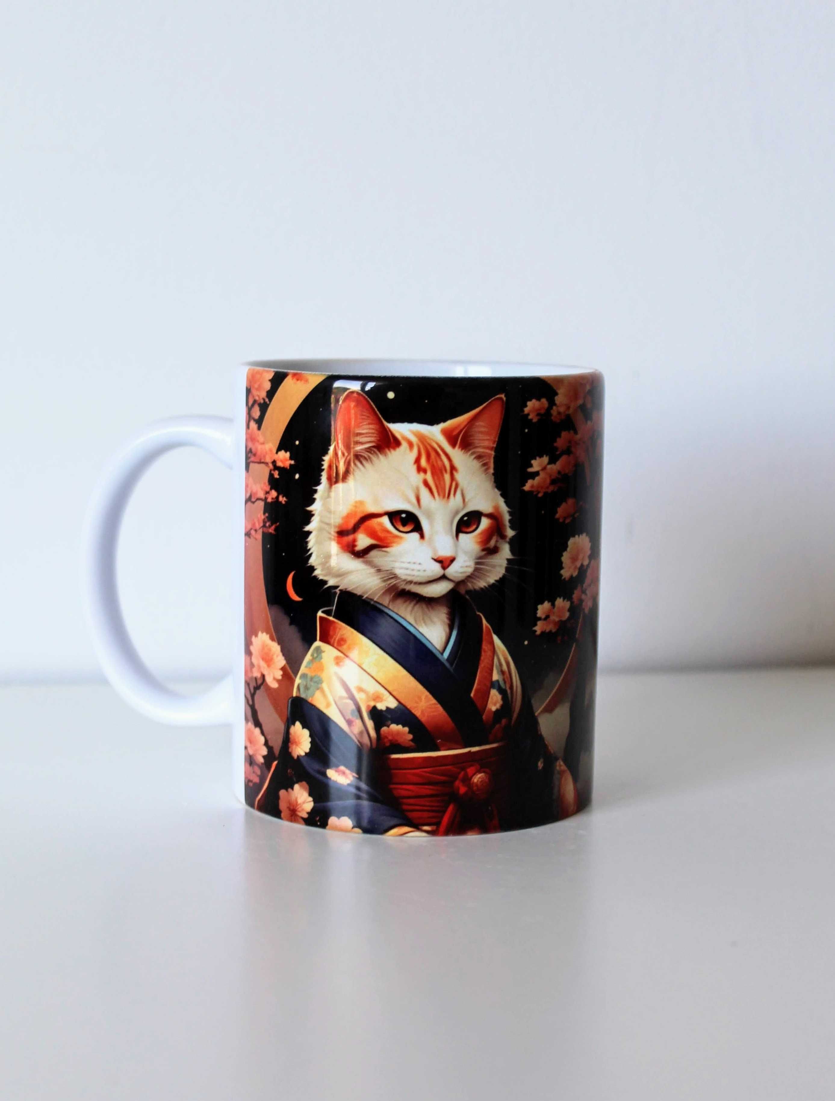 Kubek Kot w kimonie w japońskim stylu, anime, 330ml