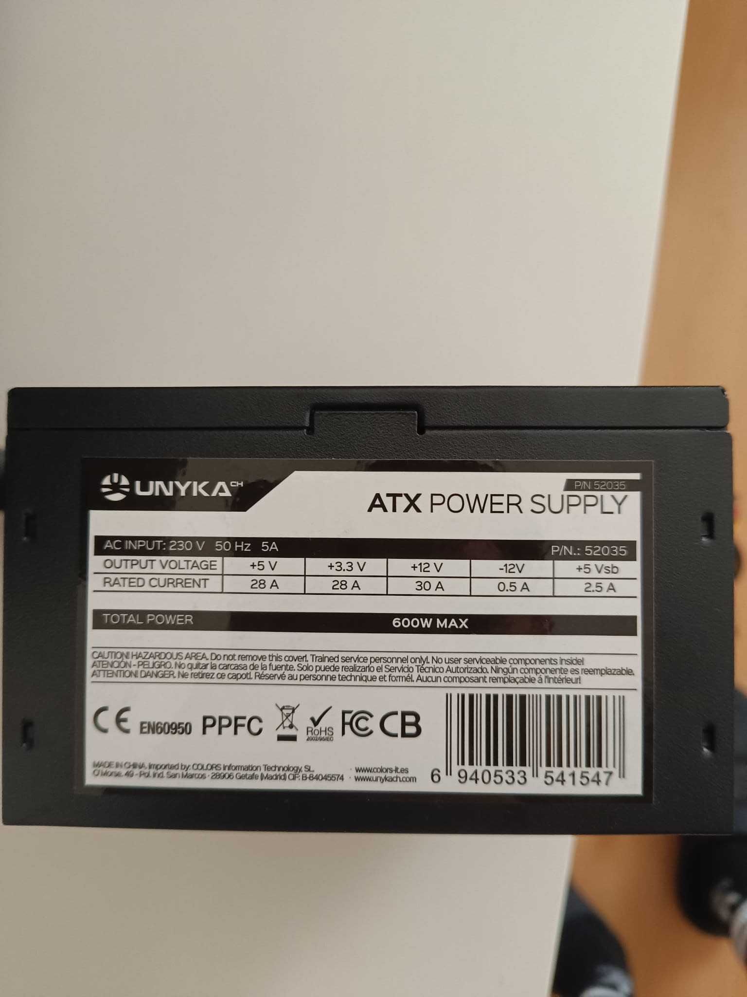 Fonte UNYKAch ATX 600W