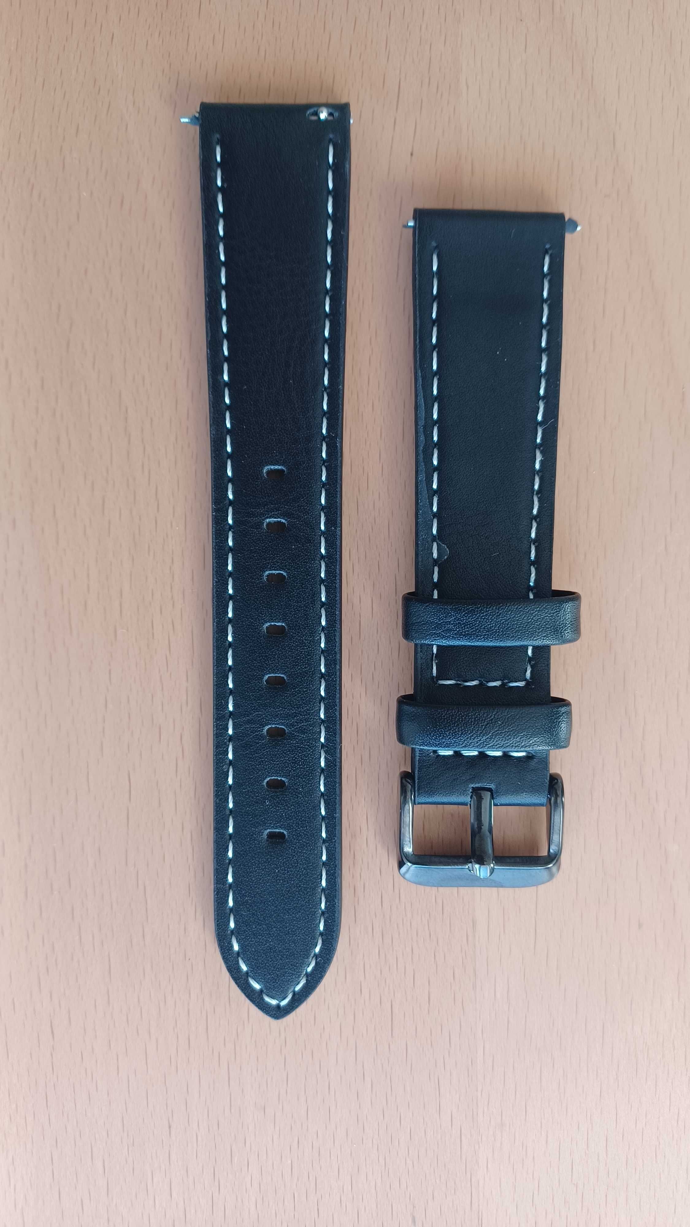 Bracelete nova 20mm preta com ponto branco  - NOVA