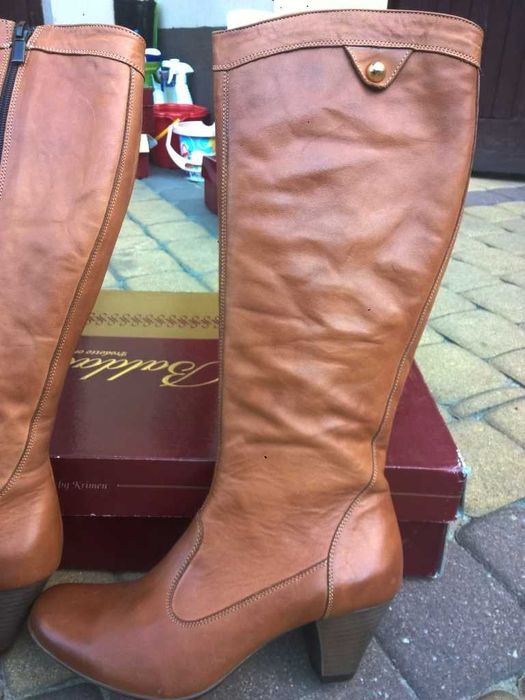 NOWE Buty-Kozaki OFICERKI Damskie37 Natural skóra100% MIÓD I-Klasa Gw6