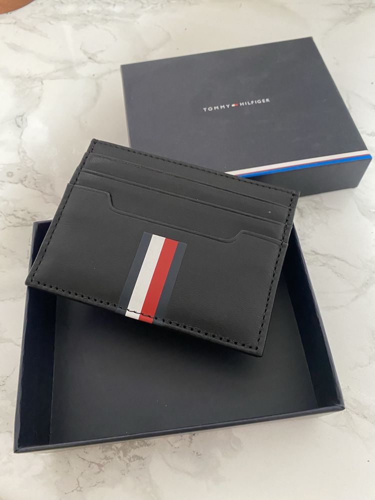 Portfel card holder kartownik tommy hilfiger skorzany