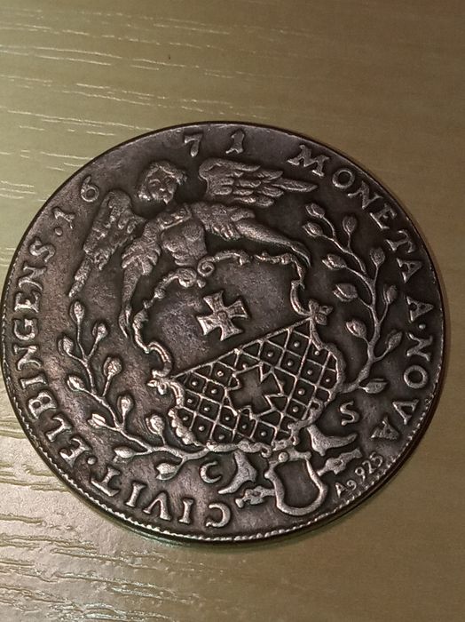 Древняя монета 1671 года медаль для коллекции в отличном состоянии