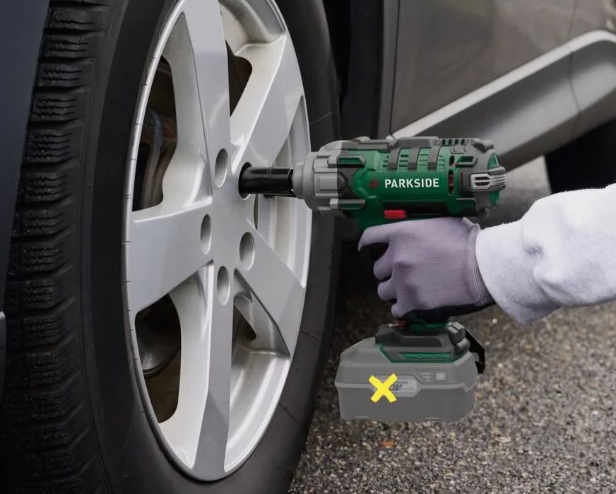 Chave de impacto recarregável de 20 V parkside