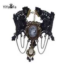 YiYaoFa Choker naszyjnik gotycka biżuteria koronka