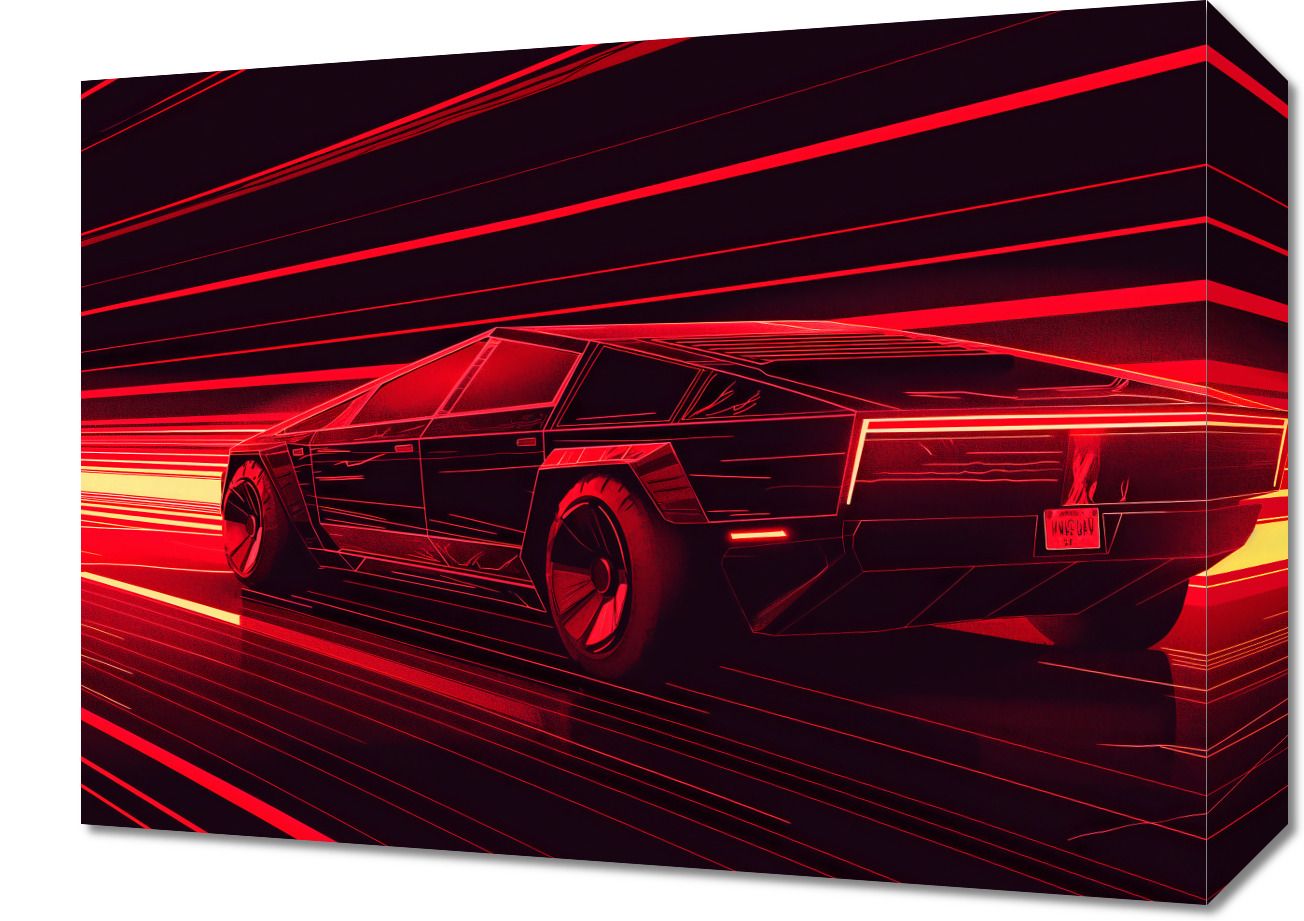 Obraz 40x30cm Prędkość w Czerwonym Neonie
